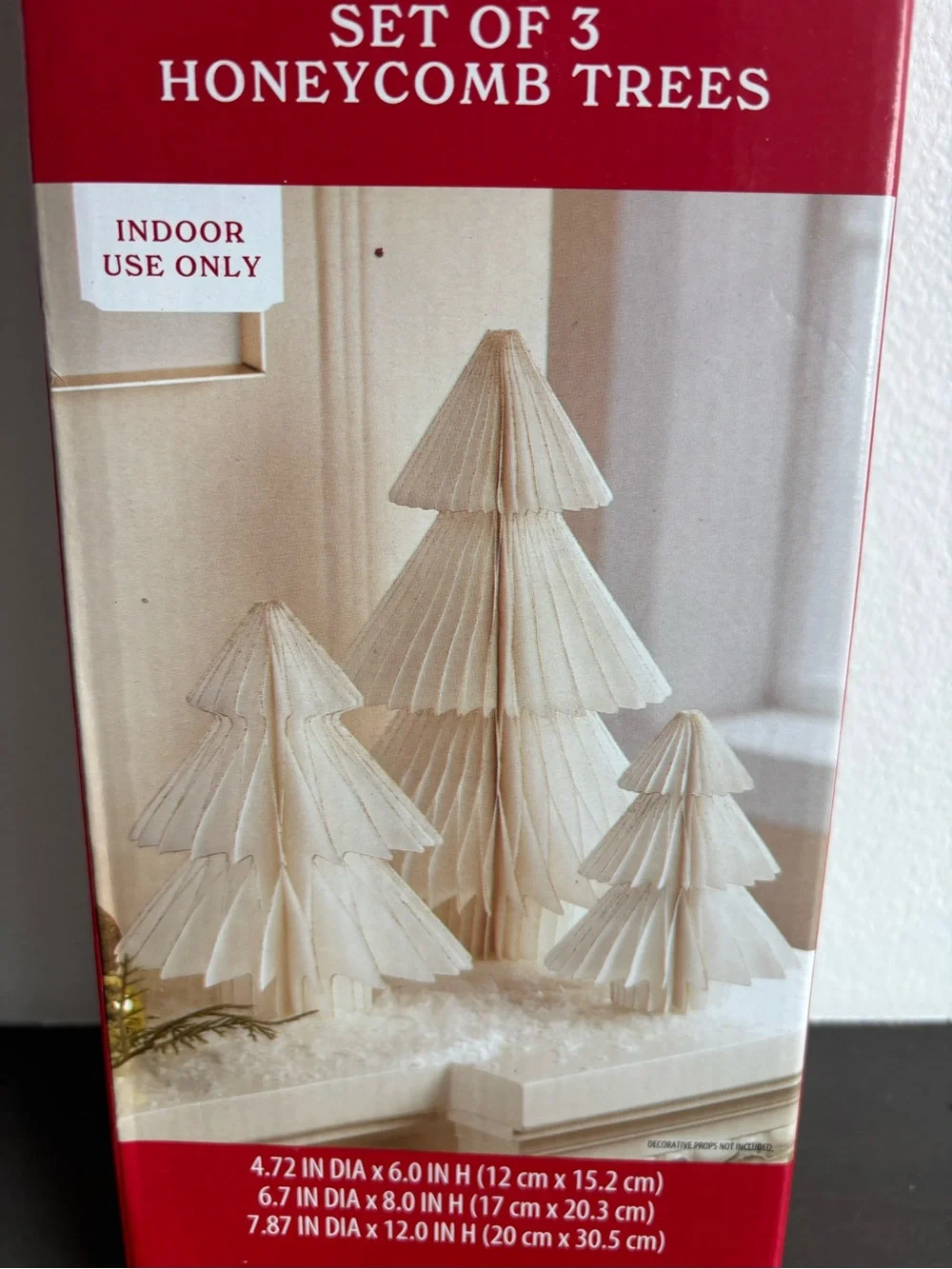 NWOT-NWOT - Holiday trees ivory set of 3 honeycomb trees